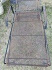 PATIO CHAISE LOUNGE CHAIR VINTAGE WROUGHT IRON ! WEATHERED PATINA — photo 2