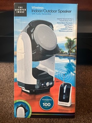 The Sharper Image  Wireless  Indoor/ Outdoor Speaker w Audio Transmitter