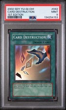 2002 YU-GI-OH! STARTER DECK: YUGI 042 CARD DESTRUCTION 1ST EDITION PSA 9 MINT