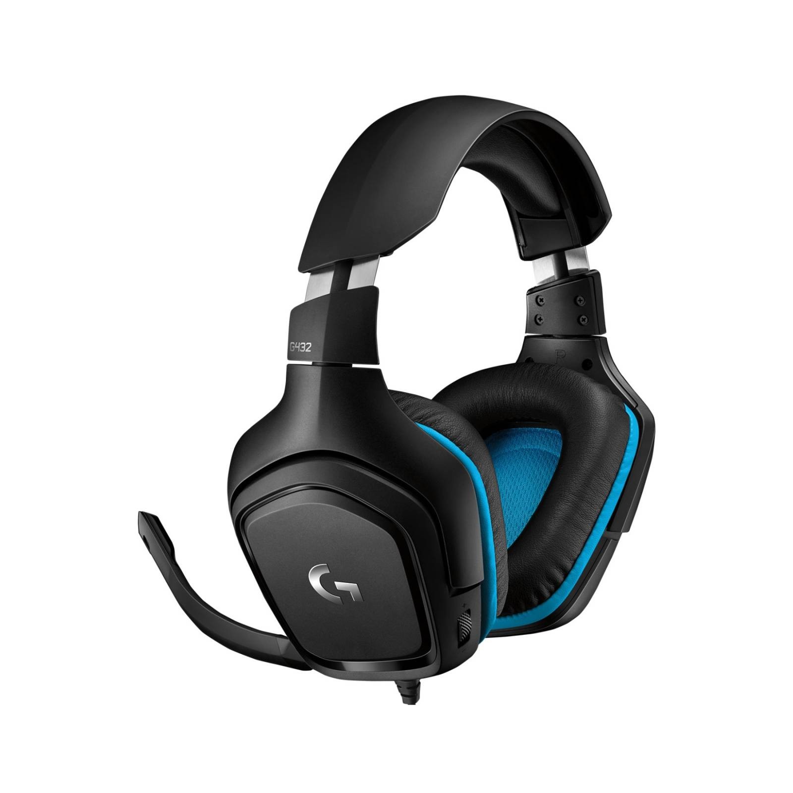 Logitech G G432 7.1 Surround Sound Wired Gaming Headset Black Blue (981-000770)