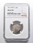 MS62 FH 1917 Type 1 Standing Liberty Quarter NGC *2218