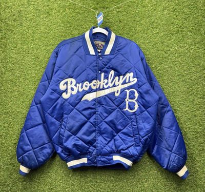 Vintage Brooklyn Dodgers Jacket Mens Large Cooperstown Majestic