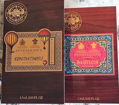 2x Penhaligon's CONSTANTINOPLE & BABYLON Sample Sprays .05oz / 1.5mL each