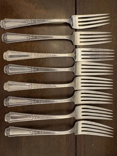 Set of 8 - Louis XIV Towle Sterling Silver Dinner Forks (440 grams) No Monogram