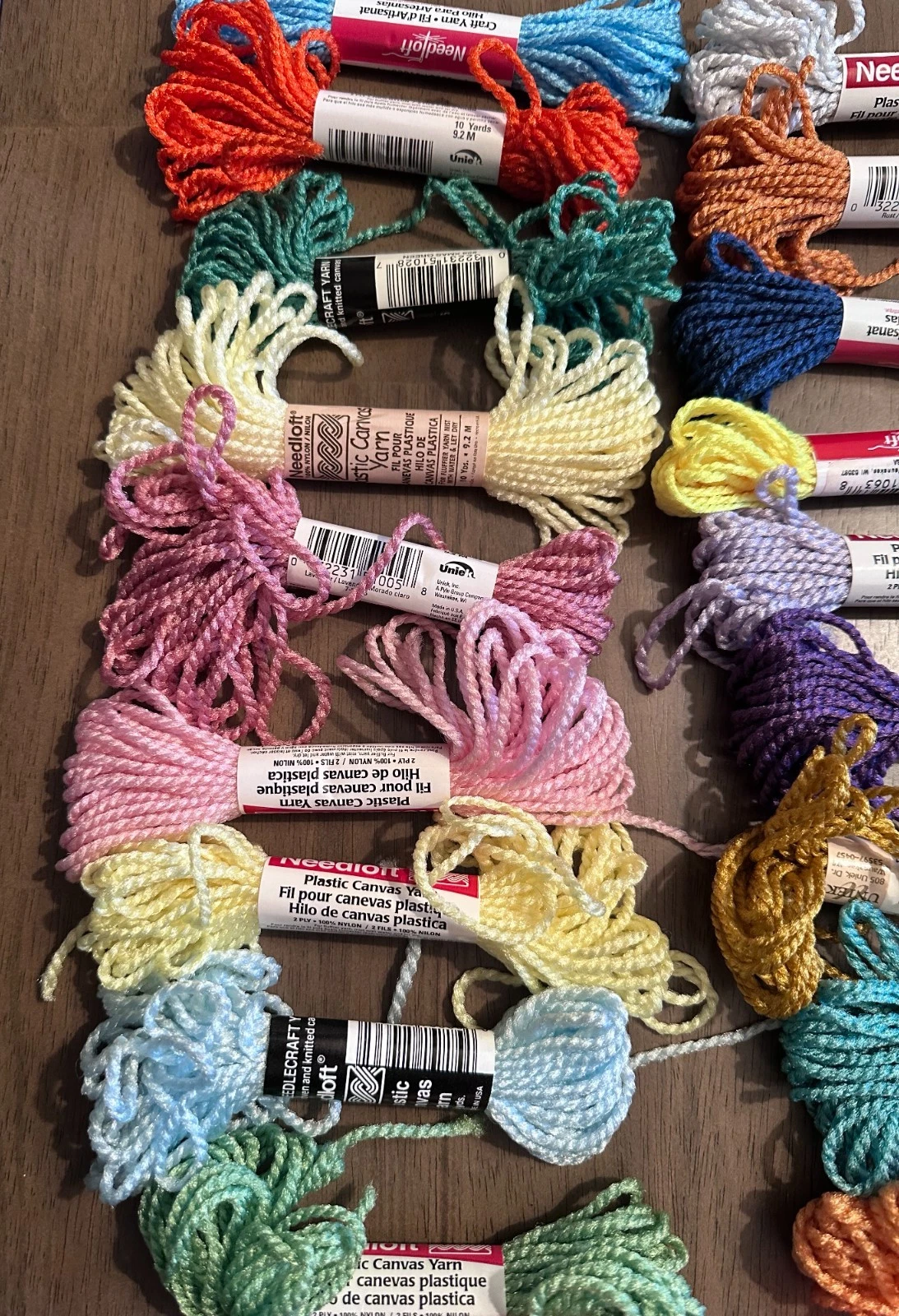 Needloft Plastic Canvas Yarn - Lot of 19 - Mixed Colors - 10 yd each. image 2