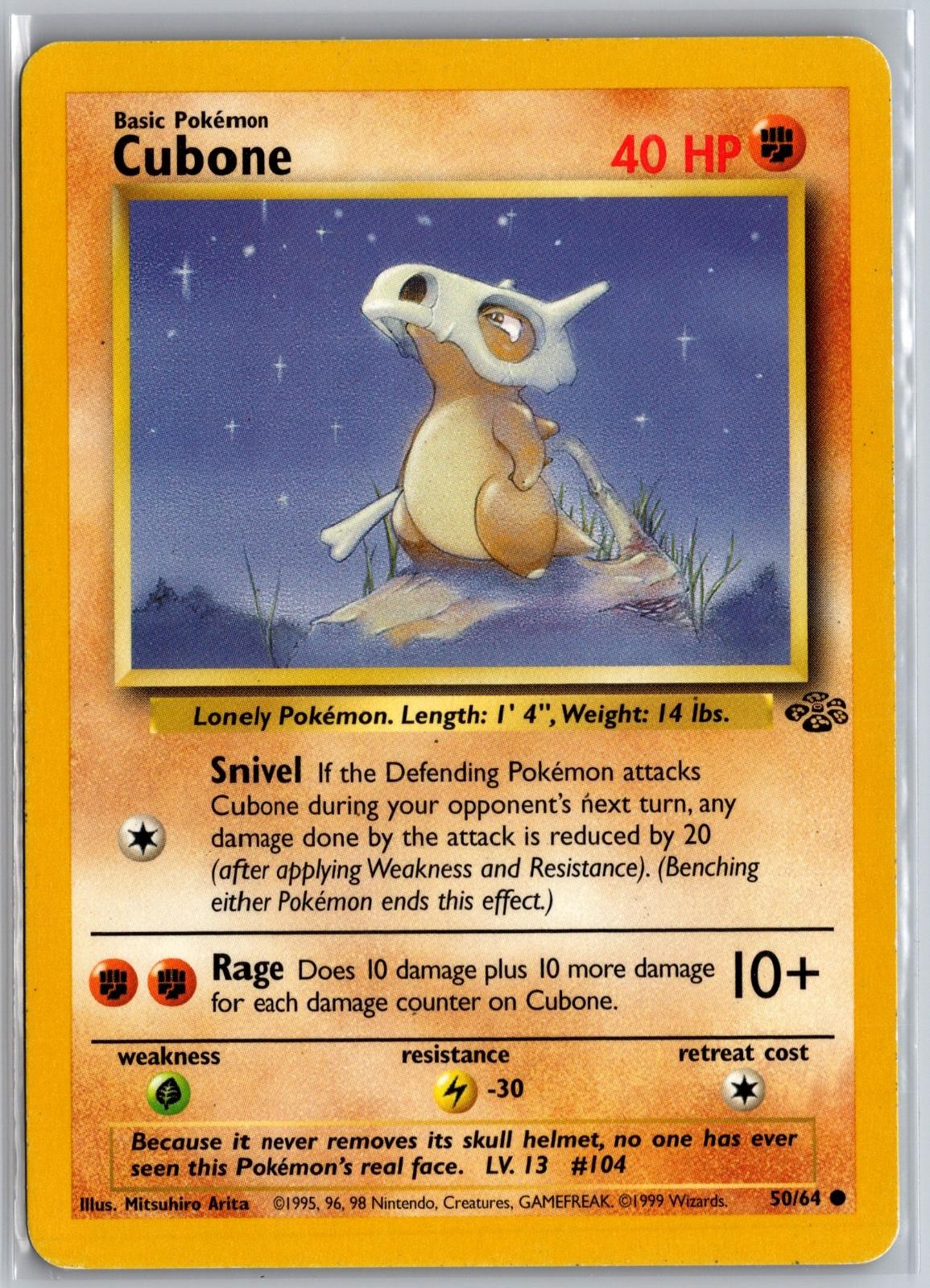 CUBONE 50/64 Common Jungle Pokemon UNLIMITED Lightly Played