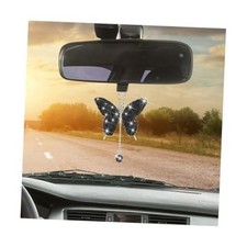 Bling Butterfly Car Accessories, Crystal Rhinestone Vehicle Rear View Black