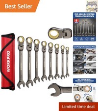 Versatile 8-piece Ratcheting Wrench Set With Organization Bag - Nickel Plated