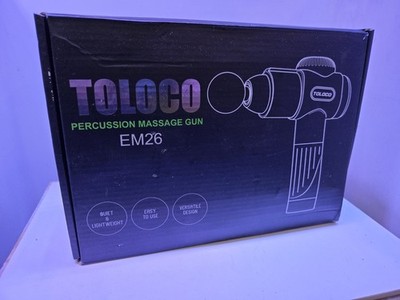 Toloco EM26 Percussion Massage Gun 10 Heads Cordless Multispeed Black