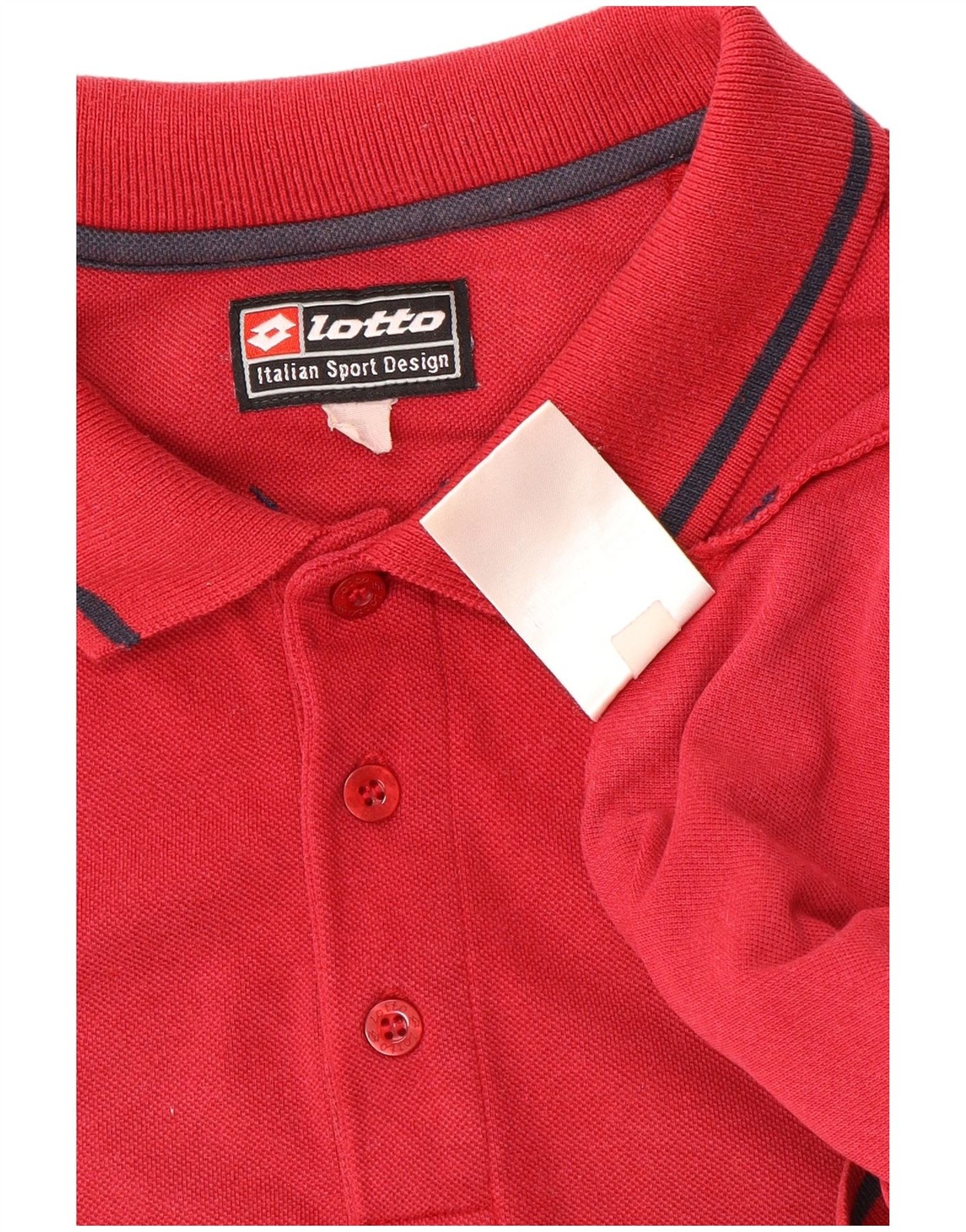 Lotto Mens Graphic Polo Shirt UK 38/40 Medium Red Cotton AA19 image 3