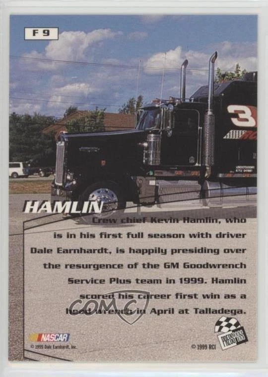 1999 Press Pass Stealth Fusion Kevin Hamlin #F9 - Image 2 of 2