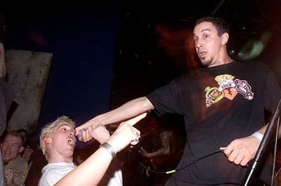 Sick Of It All lead singer Lou Koller get some help from fans whil- Old Photo 8