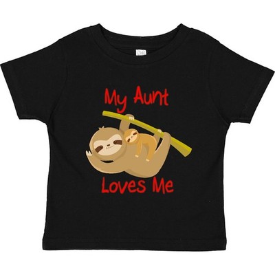 Inktastic My Aunt Loves Me Sloth Toddler T-Shirt Auntie Cute Family Member Child