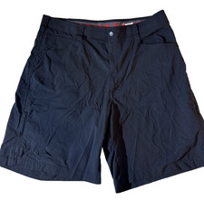 Men's Wrangler Size 38 Elastic Waist Black Performance Zip Cargo Shorts Black