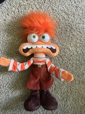 Disney Pixar Inside Out 2 Anxiety Plush Stuffed Toy Orange Hair Striped Sweater