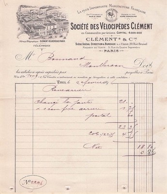 75 PARIS Velocipede CLEMENT 1896 Fahrrad