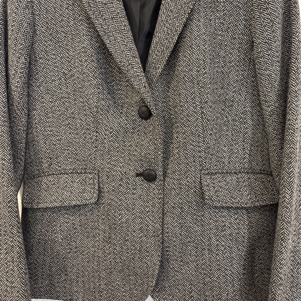 Blazer Talbots Tweed Mezcla de Lana a Cuadros Gamuza Parches en el Codo 10 Pequeño 10P Foto 3 de 4