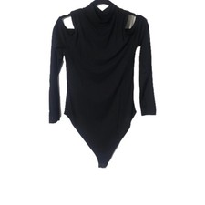 Mangopop Size L Black Bodysuit with Cold Shoulders.