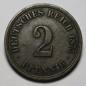 Germany 1875 A 2 Pfennig - German Empire - KM# 2 Berlin - VF