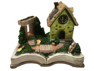 Miniatur Puppenhaus Märchengarten Solar Haus Garten in einem Buch - Deko-