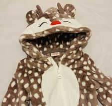 Christmas Baby Reindeer Hooded  fleecy one piece  newborn Size 0-3 Months BNWT 