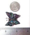 Vtg Lot of 2: Alpaca Silver Abalone Shell Butterfly Brooch Pin & Small Pendant — photo 8