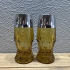 Vintage Anchor Hocking Georgian Amber Glass Salt and Pepper Shakers ~ EUC
