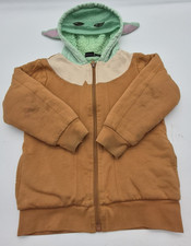 Kids Star Wars Mandolorian Baby Yoda Zip Up Hooded Jacket Size 5/6