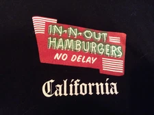 IN-N-OUT BURGER CALIFORNIA S NWOT BLACK 68' CHARGER RETRO S/S 2 SIDED CRUSHER T