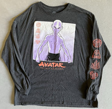 Avatar The Last Airbender Gray Mens 2X L/Sleeve Graphic TShirt Nickelodeon 2076