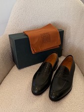 Edward Green Piccadilly British Racing Green Leather Loafer Shoes UK 9.5 EU 43.5