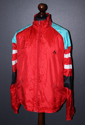 Vintage Puma Track Red Sport Training Nylon Jacke Gr. 8