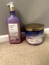 Bath  Body Works Aromatherapy Calming Skies Lavender Peppermint Candle Lotion