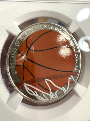2020 S 50c Basketball Hall Of Fame Tip Off Releases NGC PF70 UCAM Colorized Coin - Picture 3 of 10