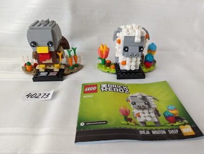 LEGO BRICKS HEADZ 40380 EASTER SHEEP & 40273  TURKEY, 100%