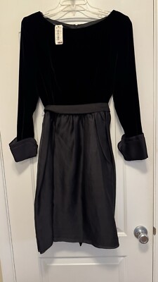 Albert Nippon Nwt Black Velvet And Tulle Dress Size 8