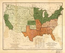 16" x 24" 1857 Map Of The United States