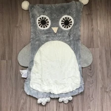 Levtex Night Owl Gray White Soft Herringbone Blanket Floor Play Mat EXCELLENT!!