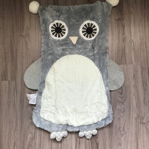 Levtex Night Owl Gray White Soft Herringbone Blanket Floor Play Mat EXCELLENT!!