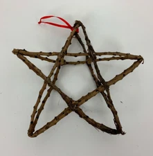 Christmas Decoration Ornament Stick Twig 3D Star Country Primitives 8.5" Holiday