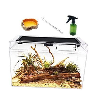 Reptile Terrarium,Reptile Tank with Full View Visually 16'' x 8''x 10''
