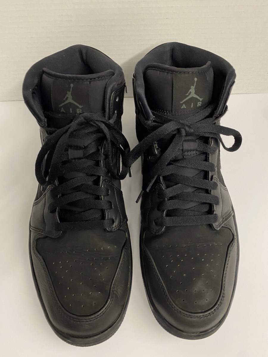 Nike Air Jordan 1 Mid “Triple Black” Basketball Shoes 554724