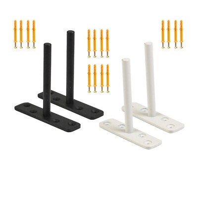 Schweberegal T-Winkel Blind Wandmontage mit Schrauben & Dübel 6 Stück (100 cm)