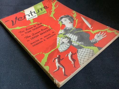 March 1957 Venture Science Fiction Magazine - Brackett, Godwin, Dickson, Miller! - Picture 2 of 5