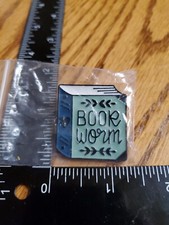 Book Worm Enamel Pin Librarian Teacher book lover Gift sm