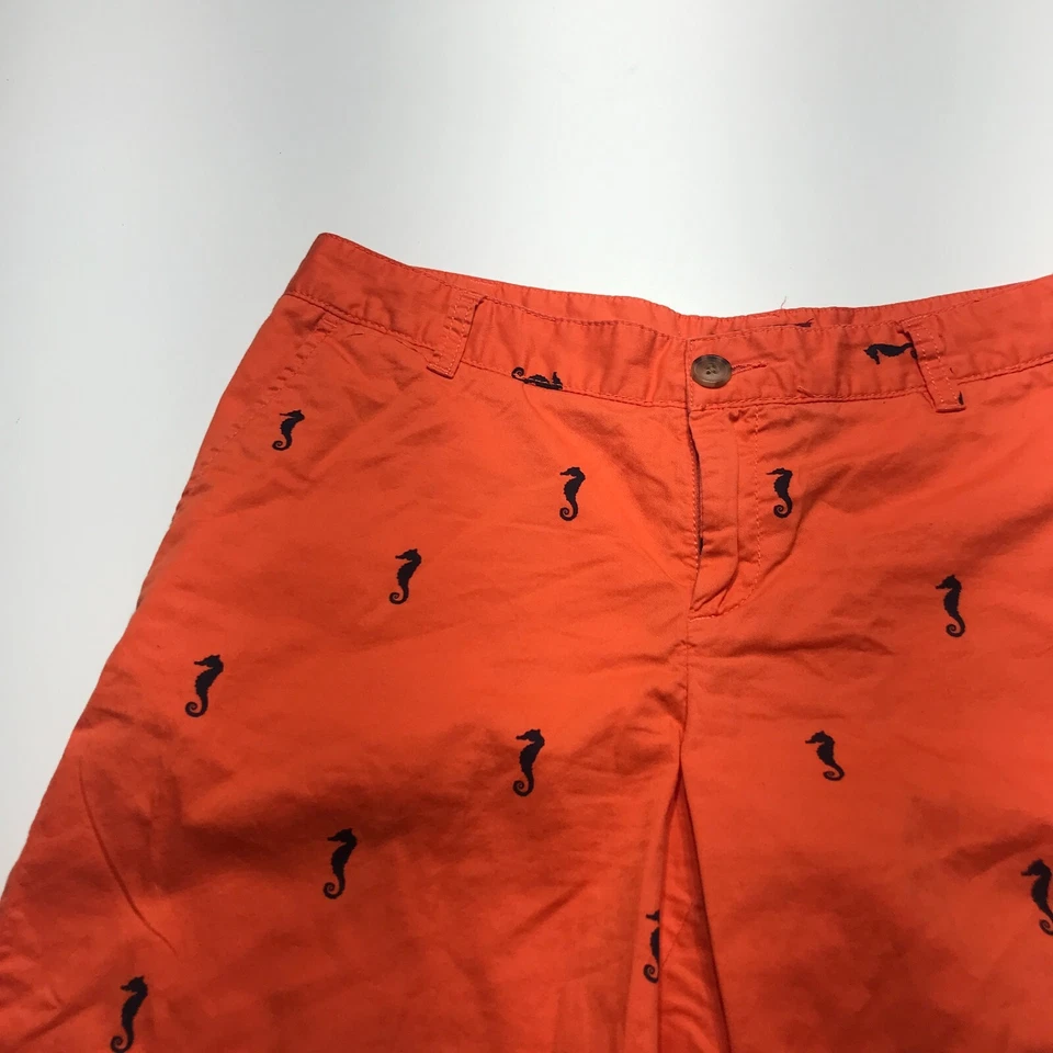 Bermudas Merona Shorts Mujer Talla 4 Naranja Estampado Caballo Mar Ligeras Cómodas Foto 3 de 4