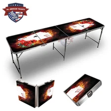 Chips And Cards On Fire 8ft Tailgate Table