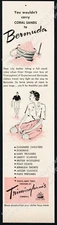 1950 Bermuda pink sand art Trimingham's store vintage print ad