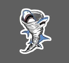 Shark Tornado Sticker Storm Waterproof Fantasy Movie Book Gift NEW