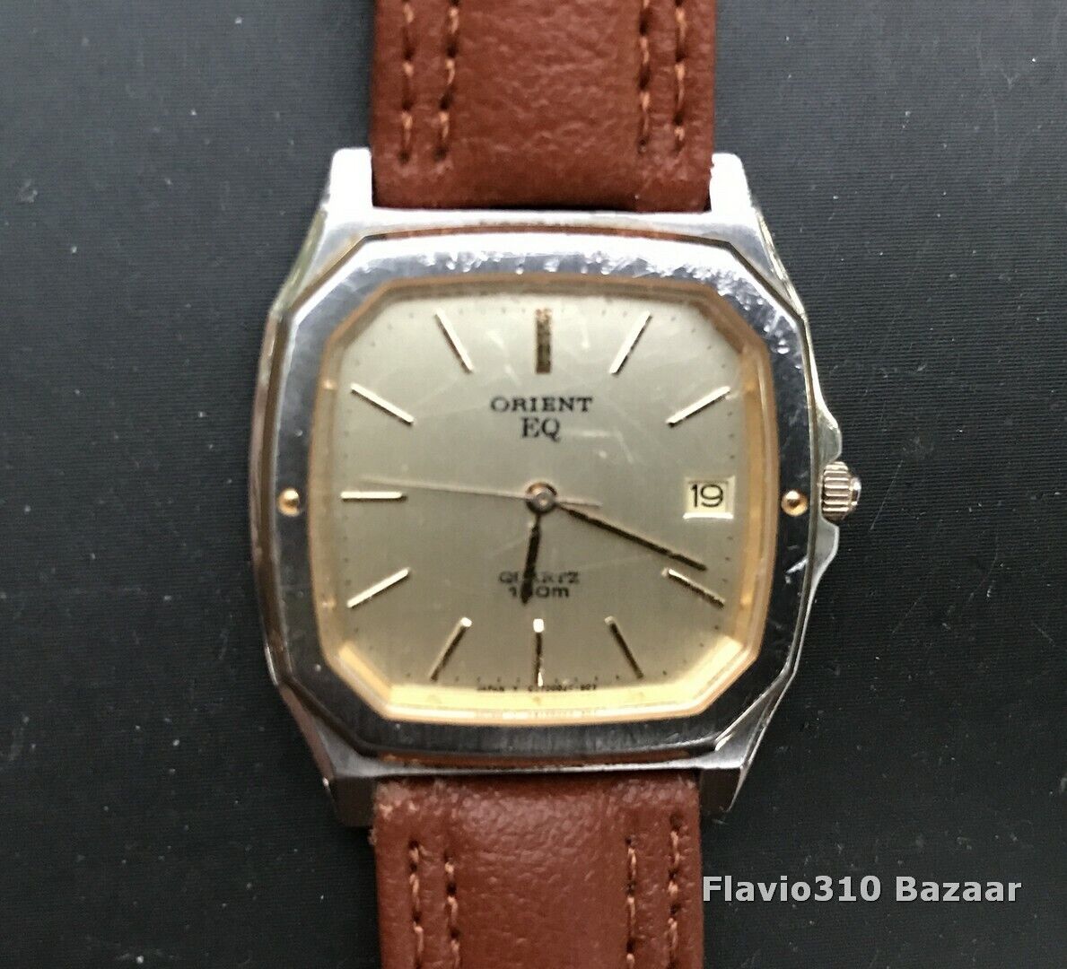 Vintage ORIENT EQ Quartz SS+GP C27002E-40 Japan Y 32mm Watch Vintage ORIENT EQ Quartz SS+GP C27002E-40 Japan Y 32mm Watch